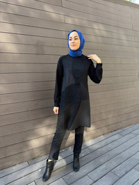 Misswhence 34024 Siyah Patch Tunik