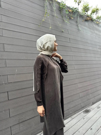 Misswhence 34027 Kahverengi İpek Tunik