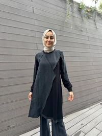Misswhence 34027 Siyah İpek Tunik