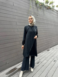 Misswhence 34027 Siyah İpek Tunik