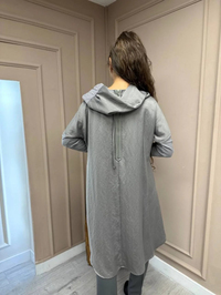 Misswhence 34030 Gri Yaka Detaylı Tunik