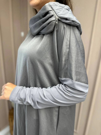 Misswhence 34030 Gri Yaka Detaylı Tunik