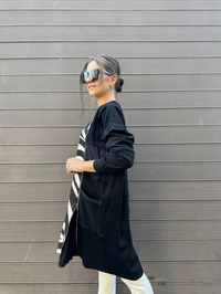 Misswhence 34037 Siyah Zebra Desen Tunik