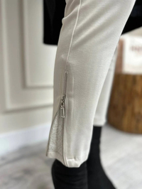 Misswhence 34101 Taş Fermuar Yırtmaç Detaylı Pantolon