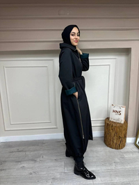 Misswhence 34508 Siyah Etek Ucu Detaylı Kap