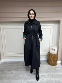 Misswhence 34508 Siyah Etek Ucu Detaylı Kap