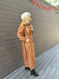 Misswhence 34515 Bakır Yakası Kapitone Trençkot