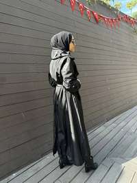 Misswhence 34515 Siyah Yakası Kapitone Trençkot