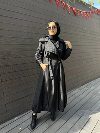 Misswhence 34515 Siyah Yakası Kapitone Trençkot