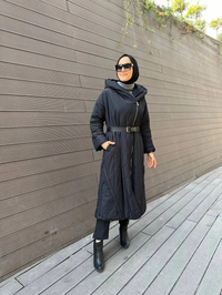 Misswhence 34525 Siyah Şişme Kaban