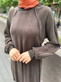 Misswhence 35010 Kahverengi İpek Tunik