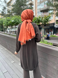 Misswhence 35010 Kahverengi İpek Tunik