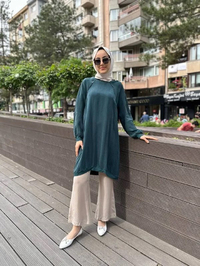 Misswhence 35010 Zümrüt İpek Tunik
