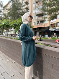 Misswhence 35010 Zümrüt İpek Tunik