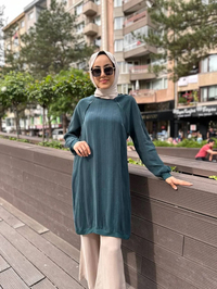 Misswhence 35010 Zümrüt İpek Tunik
