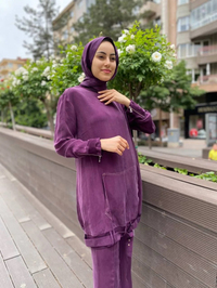 Misswhence 35023 Bordo Etek Ucu Kemerli İpek Tunik