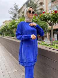 Misswhence 35023 Morcivert Etek Ucu Kemerli İpek Tunik