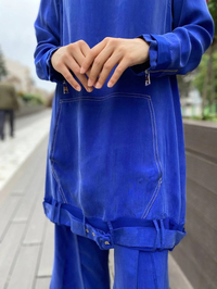 Misswhence 35023 Morcivert Etek Ucu Kemerli İpek Tunik