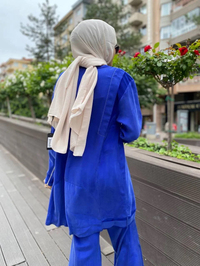 Misswhence 35023 Morcivert Etek Ucu Kemerli İpek Tunik