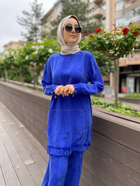 Misswhence 35023 Morcivert Etek Ucu Kemerli İpek Tunik