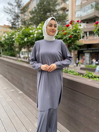 Misswhence 35025 Gri Penye Tunik