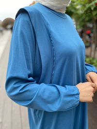 Misswhence 35025 Mavi Penye Tunik