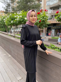Misswhence 35025 Siyah Penye Tunik