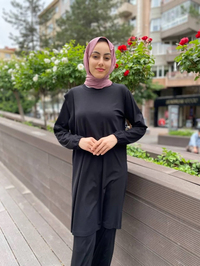 Misswhence 35025 Siyah Penye Tunik