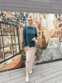 Misswhence 35208 Zümrüt İpek Ceket