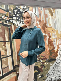 Misswhence 35208 Zümrüt İpek Ceket