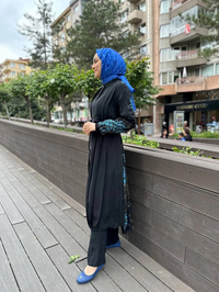 Misswhence 35309 Siyah Arkası Desenli Gömlek Kap