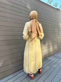 Misswhence 35503 Camel Etek Ucu Büzgülü Yırtmaçlı Kap