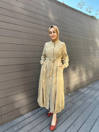 Misswhence 35503 Camel Etek Ucu Büzgülü Yırtmaçlı Kap