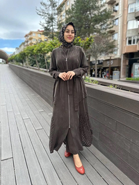 Misswhence 35511 Kahve Lazer Detay İpek Kap