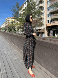 Misswhence 35513 Siyah Etnik Desenli İpek Kap