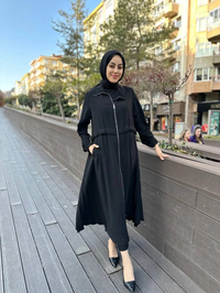 Misswhence 35516 Siyah Arkası Pilise Detaylı Kap