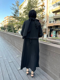 Misswhence 35516 Siyah Arkası Pilise Detaylı Kap