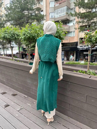 Misswhence 35701 Zümrüt İpek Yelek
