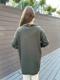 Misswhence 36013 Haki Yaka Detaylı Triko Tunik