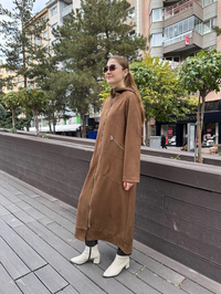 Misswhence 36510 Taba Cep Detaylı Süet Kap