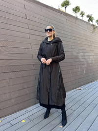 Misswhence 36522 Kahverengi Fermuar Detaylı Şişme Kaban