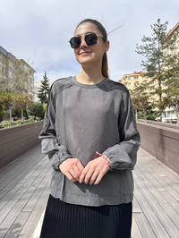 Misswhence 37004 Gri İpek Tunik