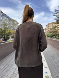 Misswhence 37004 Kahverengi İpek Tunik