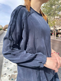 Misswhence 37004 Lacivert İpek Tunik