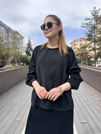 Misswhence 37004 Siyah İpek Tunik