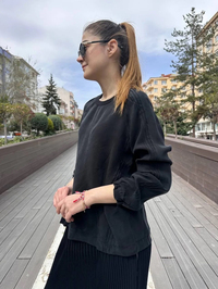 Misswhence 37004 Siyah İpek Tunik
