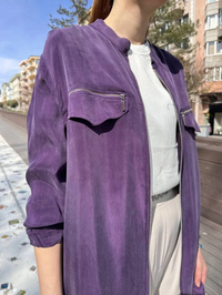 Misswhence 37402 Mor Fermuarlı Ara Boy Kap