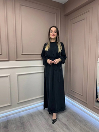 Misswhence 37829 Siyah Yanı Detaylı İpek Elbise
