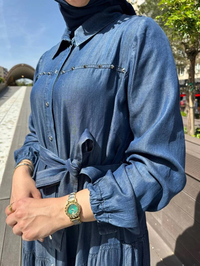 Misswhence 37842 Lacivert Tensel Elbise