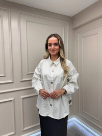 Misswhence 38031 Beyaz Dikiş Detaylı Tunik